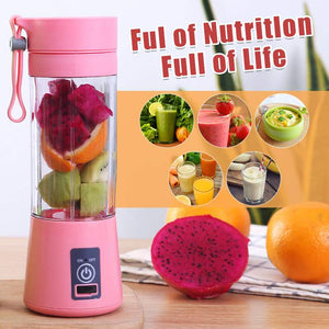 380ml 4/6 Blades Portable Electric Fruit Juicer Home USB Rechargeable Smoothie Maker Blenders Machine Sports Bottle Juicing Cup