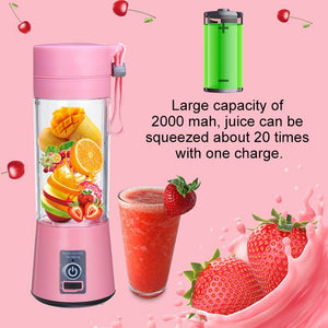 380ml 4/6 Blades Portable Electric Fruit Juicer Home USB Rechargeable Smoothie Maker Blenders Machine Sports Bottle Juicing Cup